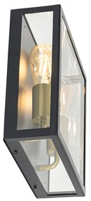 Kültéri fali lámpa fekete és réz 2 lámpás - Rotterdam