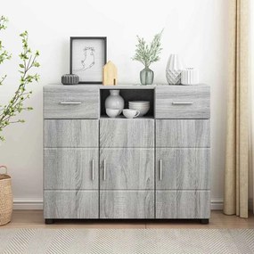 Széf fiókkal ajtóval Szürke sonoma 88.5 x 30.5 x 73 cm Faanyag