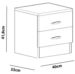 Éjjeliszekrény SINE 42x40 cm fehér