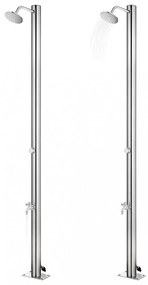 vidaXL rozsdamentes acél kerti zuhany barna aljjal 220 cm