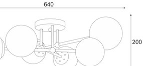 Felületre szerelhető csillár  MALENA 6xE14/5W/230V matt króm/füstös