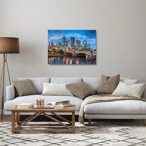 Melbourne város képe (üvegen) (70x50 cm)