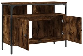 füstölt tölgy szerelt fa fürdőszobai mosdószekrény 80x30x60 cm
