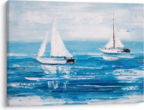 Kép - Egy jacht festése a tengeren (70x50 cm)