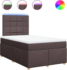 vidaXL sötétbarna szövet rugós ágy matraccal 120 x 200 cm
