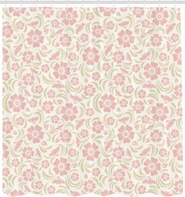 Zuhanyfüggöny 175x240 cm, akasztókkal, Virág mintás