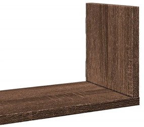 3 db barna tölgy színű szerelt fa fali polc 80 x 18 x 18 cm