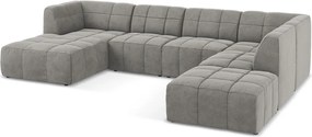 Szürke bársony sarokkanapé (U alakú) Aloha – Makamii