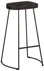Bárszékek 2 db Fekete 45x40x78 cm tömör fa Mango