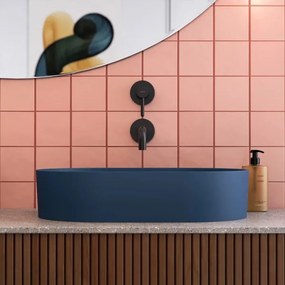 OMNIRES OVOUNMB - OVO 55x36 cm mosdó, dolomit, matt éjféli kék