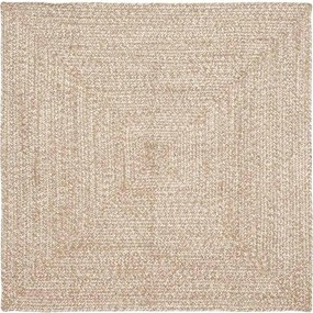 vidaXL Területszőnyegek Négyzet Természetes és Fehér 120 x 120 cm Juta