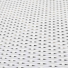 8-részes fehér polyrattan kerti bútorszett párnákkal