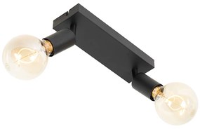 Modern fekete téglalap alakú reflektor 2-lámpás - Facil