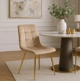 Krémszínű Bársony Étkezőszék YORK Belföldi Raktárról