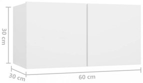 3 db fehér függő TV-szekrény 60 x 30 x 30 cm