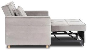 Ágyazható Fotel Szürke Bársony Kárpittal. SOLOR