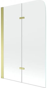 Mexen Felix 2 szárnyas kádparaván 80 x 140 cm, Átlátszó, Arany - 890-080-002-50-00