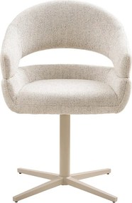 Krémszínű kárpitozott karfás étkezőfotel szett 2 db-os Dover – House Nordic