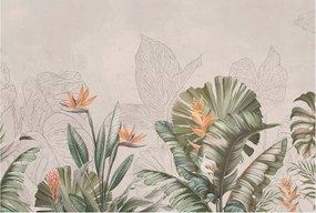 Fotótapéta Flizelin az Otthon Szobájába 3D Trópusi virágok 104x70 Ragasztó