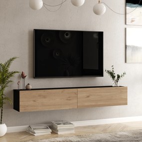 [en.casa] TV-állvány Lapinlahti 29,5 x 180 x 31,5 cm fekete / tölgy