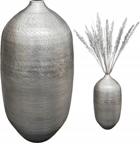 Magas Padlóváza 48cm Ezüst Fém loft dekoráció otthon nappaliba