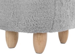 Szürke szövet állatos puff 61 x 36 cm LAMB Beliani