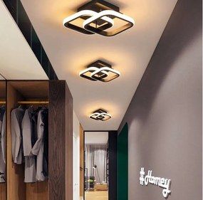 DOMENOLED 305 KWADRAT Modern LED Mennyezeti Lámpa Fekete LED IP20