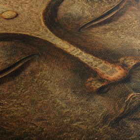 Egy szobor képe egy arc részletével (120x50 cm)