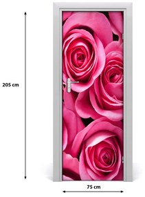 Ajtóposzter rózsaszín rózsa 85x205 cm
