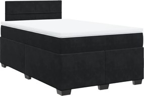 vidaXL fekete bársony rugós ágy matraccal 120x190 cm