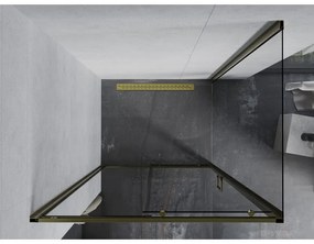 Mexen Apia zuhanykabin tolóajtóval 125 (ajtó) x 100 (fal) cm, 5mm átlátszó üveg, arany profil, 840-125-100-50-00