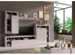 LENOR TV-állvány, fehér/szürke betonhatású