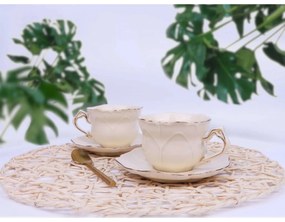 Batica - porcelán 6 személyes csésze + alj szett díszdobozban, 250 ml