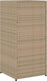 vidaXL bézs polyrattan kerti tárolószekrény 55 x 55 x 111 cm