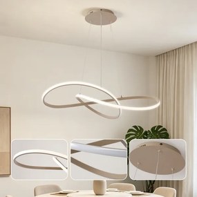 Brilagi - LED, dimmelhető kábelen függesztett csillár INFINITY LED/80W/230V 80x80 cm bézs + távirányító