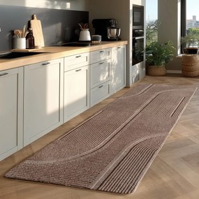 Világosbarna mosható futószőnyeg 80x250 cm Pompei 1612 – Ayyildiz Carpets