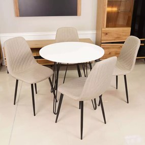 Kerek étkezőasztal HARRY 90x90, fehér