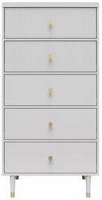 Világosszürke magas komód 70x141 cm Elizabeth – CosmoLiving by Cosmopolitan