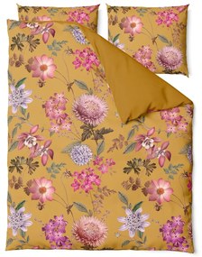 Blossom okker kétszemélyes pamutszatén ágyneműhuzat, 160 x 220 cm - Bonami Selection