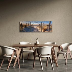 Kép - Út az északi-tengeri strandra, Hollandia (órával) (90x30 cm)