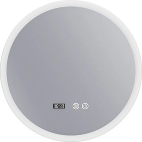 Erga Deam, kerek LED-es tükör 50cm, 3 színű fény, első világítás, páramentesítő fűtőbetét, ERG-V01-Deam-5050-CL