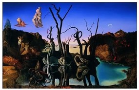 Művészeti nyomat Salvador Dali - Reflection Of Elephants, Salvador Dalí