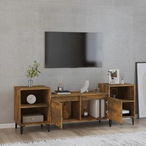 füstös tölgy színű szerelt fa TV-szekrény 160x35x55 cm