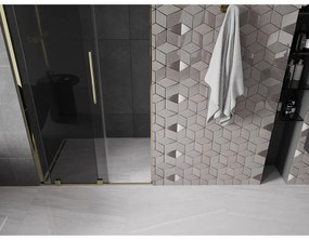 Mexen Velar, tolózuhanyajtó nyitáshoz 120 cm, 8mm szürke üveg, arany fényes, 871-120-000-41-50