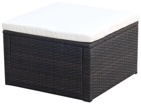 vidaXL Barna polyrattan ottomán zsámoly 53x53x30 cm