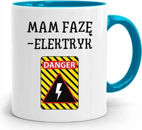 Kék Bögre Ajándék Villanyszerelőnek Mam Fázisok nyomott mintával