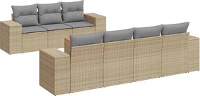 vidaXL 8 részes bézs polyrattan kerti ülőgarnitúra párnával