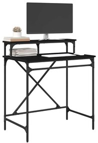 vidaXL Asztal Fekete tölgy 80 x 50 x 90 cm Faanyag