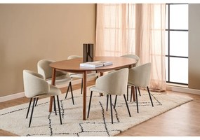 Kerek bővíthető étkezőasztal hosszabbító asztallappal, diófa dekorral ø 115 cm Montreux – Actona