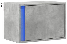 Betonszürke falra szerelhető éjjeliszekrény LED-világítással